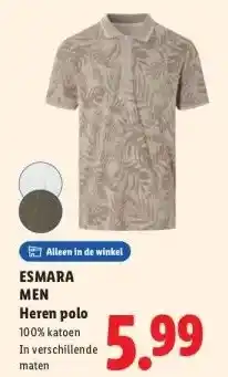 Lidl ESMARA MEN Heren polo aanbieding