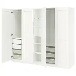 IKEA Pax / grimo Kledingkastcombinatie, wit wit/wit, 235x60x201 cm aanbieding