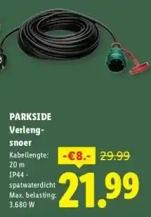 Lidl PARKSIDE Verleng-snoer aanbieding
