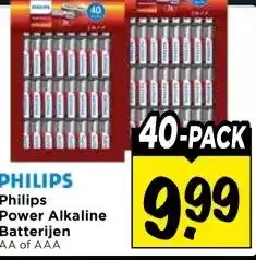 Vomar Voordeelmarkt PHILIPS Philips Power Alkaline Batterijen aanbieding