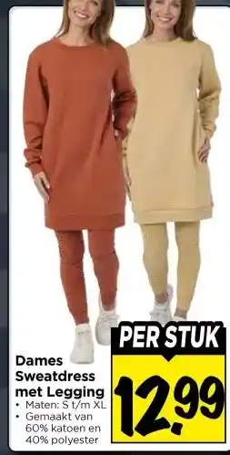 Vomar Voordeelmarkt Dames Sweatdress met Legging aanbieding