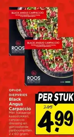 Vomar Voordeelmarkt DIEPVRIES Black Angus Carpaccio aanbieding