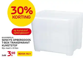 Praxis SENCYS OPBERGDOOS T-BOX TRANSPARANT KUNSTSTOF Bijv. maat S. 20 liter. aanbieding