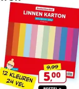 Boekenvoordeel Linnen Karton aanbieding