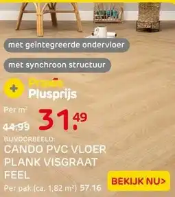 Praxis CANDO PVC VLOERPLANK VISGRAAT FEEL aanbieding
