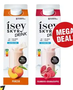 Budget Food Isey Skyr Drink Framboos-Granaatappel of Perzik aanbieding