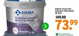 GAMMA Sigma muurverf interieur RAL9010.10 liter aanbieding
