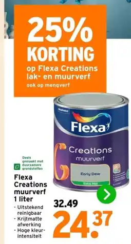 GAMMA Flexa Creations muurverf 1 liter aanbieding