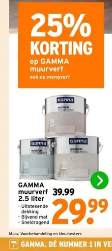 GAMMA GAMMA muurverf 2.5 liter aanbieding