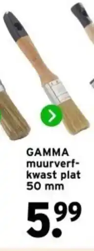 GAMMA GAMMA muurverf- kwast plat 50 mm aanbieding