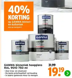 GAMMA GEBROKEN WIT BLANC CASSE RAL 9010 aanbieding