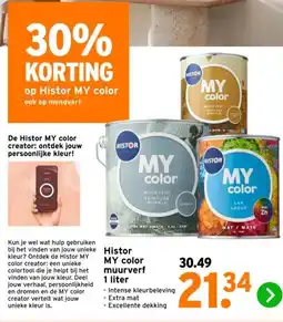 GAMMA Histor MY color muurverf 1 liter aanbieding