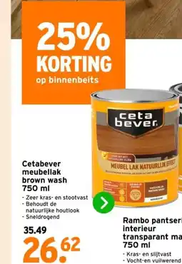 GAMMA Cetabever meubellak brown wash 750 ml aanbieding
