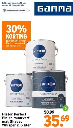 GAMMA Histor Perfect Finish muurverf mat Shaded Whisper aanbieding