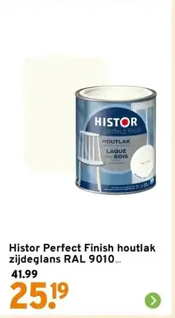 GAMMA Histor Perfect Finish houtlak zijdeglans RAL 9010 gebroken wit 750 ml aanbieding