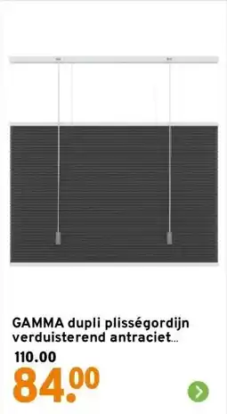 GAMMA GAMMA dupli plisségordijn verduisterend antraciet (kleurnr. 6013) 60x180 cm (bxh) aanbieding