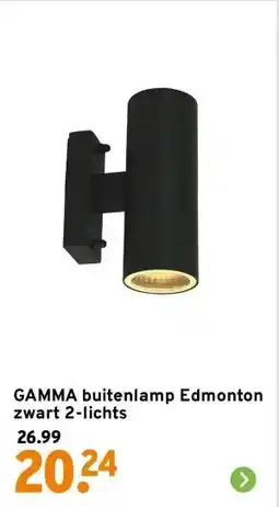 GAMMA GAMMA buitenlamp Edmonton zwart 2-lichts aanbieding