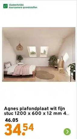 GAMMA Agnes plafondplaat wit fijn stuc 1200 x 600 x 12 mm 4 stuks aanbieding