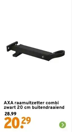 GAMMA AXA raamuitzetter combi zwart 20 cm buitendraaiend aanbieding