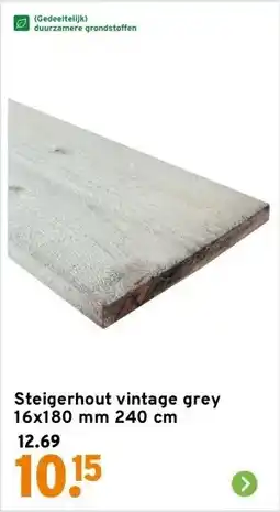 GAMMA Steigerhout vintage grey 16x180 mm 240 cm aanbieding