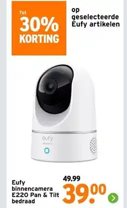 GAMMA Eufy binnencamera E220 Pan & Tilt bedraad aanbieding