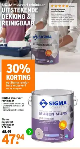 GAMMA SIGMA muurverf reinigbaar aanbieding