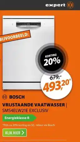 Expert Bosch SMS4ELW21E EXCLUSIV aanbieding