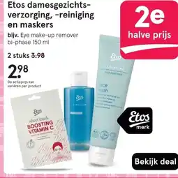 Etos Etos damesgezichts- verzorging, -reiniging en maskers aanbieding