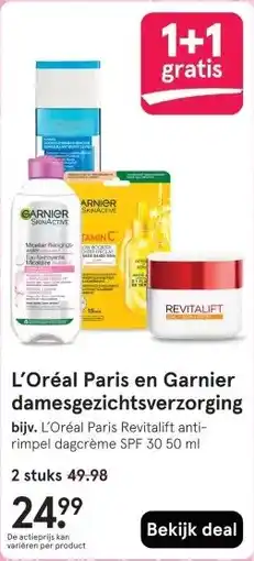 Etos L'Oréal Paris en Garnier damesgezichtsverzorging aanbieding