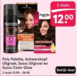 Etos Poly Palette, Schwarzkopf Uitgroei, Syoss Uitgroei en Syoss Color Glow aanbieding
