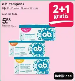 Etos o.b. tampons aanbieding