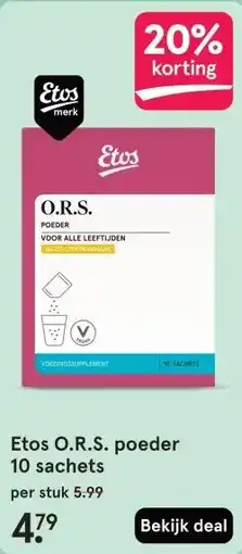 Etos Etos O.R.S. poeder 10 sachets aanbieding