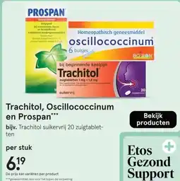 Etos Trachitol, Oscillococcinum en Prospan aanbieding