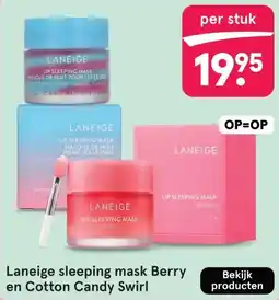 Etos Laneige sleeping mask Berry en Cotton Candy Swirl aanbieding