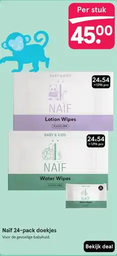Etos Naïf 24-pack doekjes aanbieding