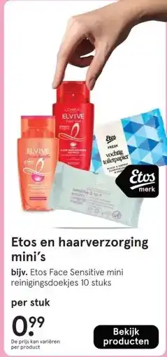 Etos Etos en haarverzorging mini's aanbieding