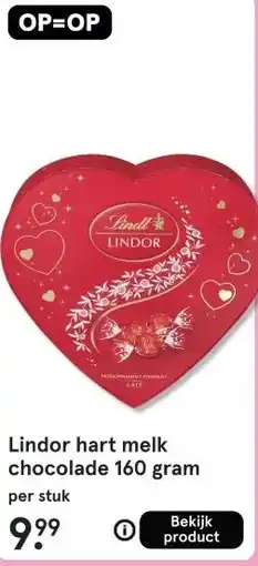 Etos Lindor hart melk chocolade 160 gram aanbieding