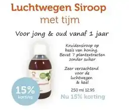De Rode Pilaren Luchtwegen Siroop met tijm aanbieding