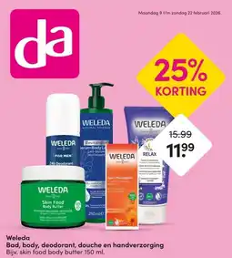 DA Weleda Bad, body, deodorant, douche en handverzorging aanbieding