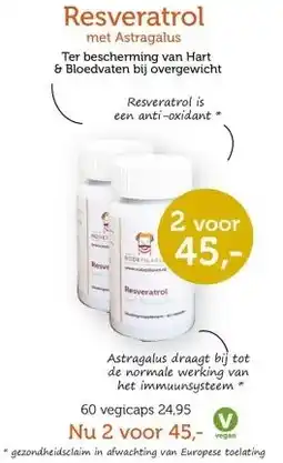 De Rode Pilaren Resveratrol met Astragalus aanbieding