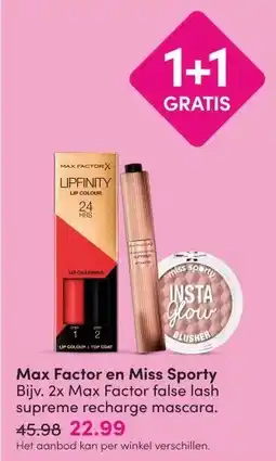 DA Max Factor en Miss Sporty aanbieding