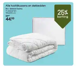 Leen Bakker Alle hoofdkussens en dekbedden aanbieding