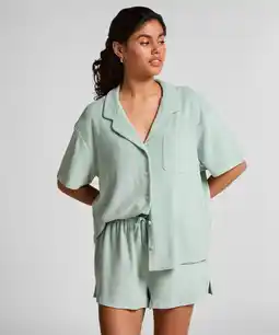 Hunkemoller Hunkemöller Short met badstoftextuur Groen aanbieding