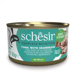 Zooplus Voordeelpakket: 24x85g Schesir Complete Nutrition filet in gelei tonijn met zeebrasem nat kattenvoer aanbieding
