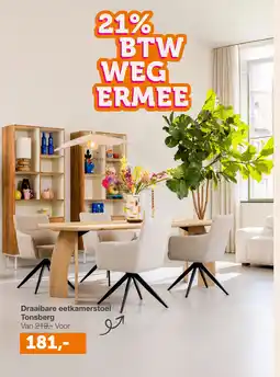 Woonexpress Draaibare eetkamerstoel Tonsbera aanbieding