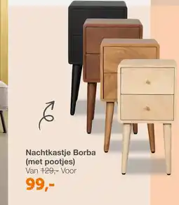 Woonexpress Nachtkastje Borba (met pooties) aanbieding