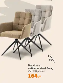 Woonexpress Draaibare eetkamerstoel Swag aanbieding