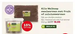 Welkoop Alle Welkoop meelwormen met fruit of calciumwormen aanbieding