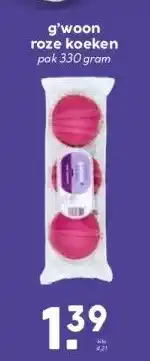 MCD Supermarkt g'woon roze koeken aanbieding