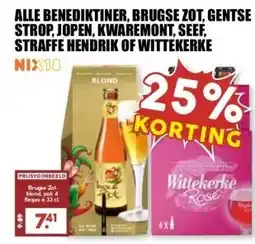 MCD Supermarkt ALLE BENEDIKTINER, BRUGSE ZOT, GENTSE STROP, JOPEN, KWAREMONT, SEEF, STRAFFE HENDRIK OF WITTEKERKE aanbieding